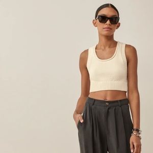 Reformation Norma Cotton Sweater Tank in Cream